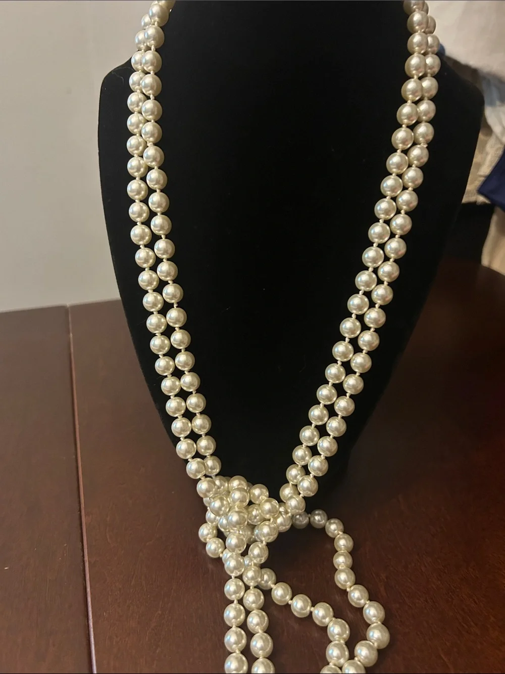 Premier Designs Long Pearl Necklace & Hammered Yellow Pendant Bundle